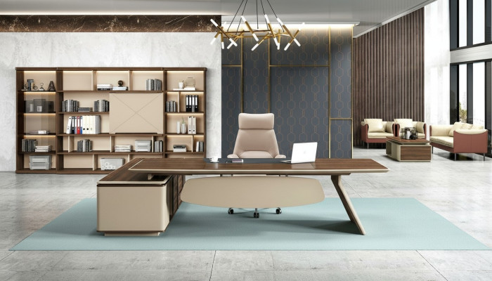 Design Eckschreibtisch Büro Einrichtung Chef Zimmer Möbel Tisch Büromöbel neu
