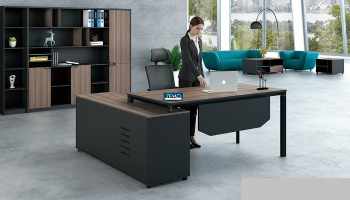 Schreibtisch mit Regal Home Office Büroeinrichtung Deko Möbel Schreibtisch