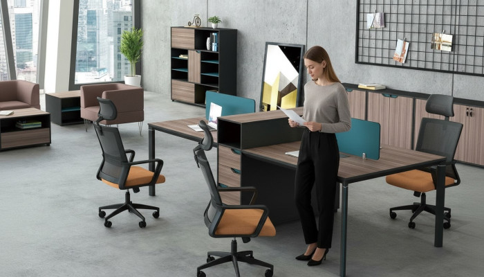 Schreibtisch workstation tisch 4 arbeitsplätze counter holz tische büro