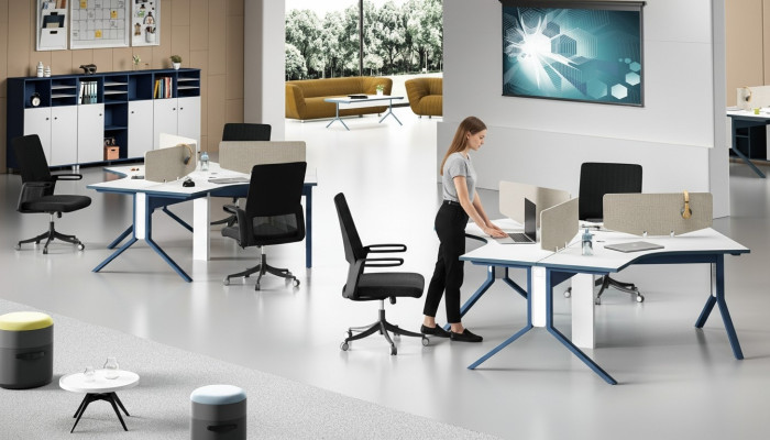 Tisch Büro Möbel Einrichtung Tische Callcenter Holz 3 Arbeitsplätze