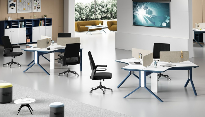 Tisch Büro Möbel Einrichtung Tische Callcenter Holz 3 Arbeitsplätze