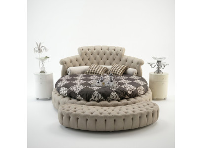 Rundes Bett Rund Design Betten Leder Doppel Hotel Luxus Gestell