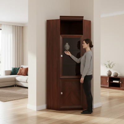 Eckschrank Schrank Holzschrank Bücherschrank Schrankkommode Büro Kleiderschrank