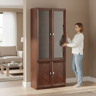 Schrank Holzschrank Bücherschrank Kommode Büro Wand System Regal Möbel Schränke