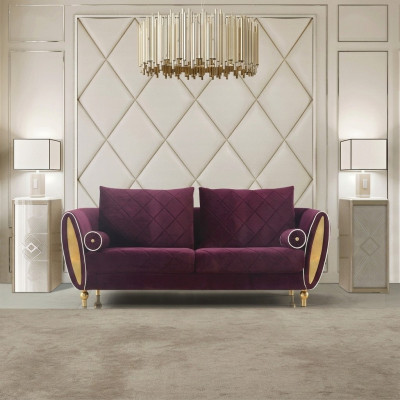 Sofa 3 Sitzer Sofas Couch Polster Garnitur Metall Design Moderne Couchen