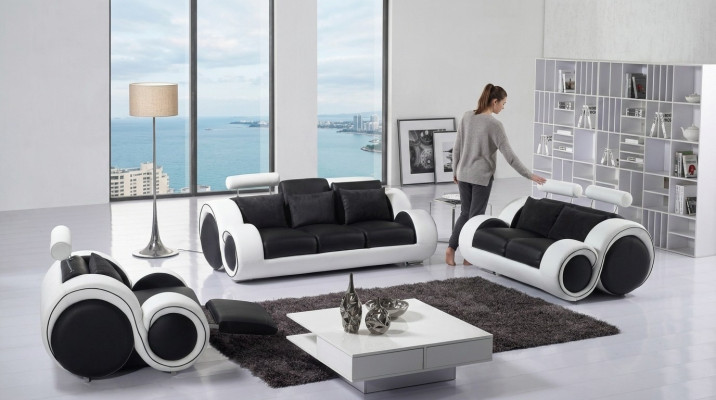 Ledersofa Couch Sofagarnitur Neu 3+2 Sitzer Garnitur Design Modern Sofa
