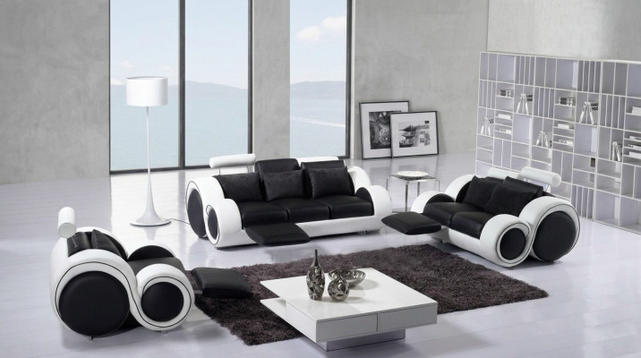 Ledersofa Couch Sofagarnitur Neu 3+2 Sitzer Garnitur Design Modern Sofa