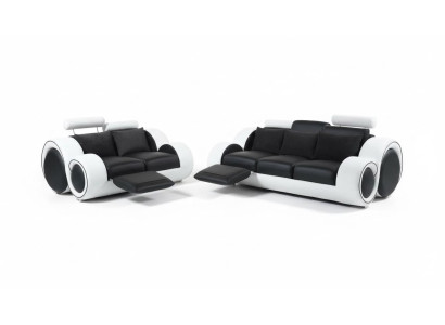 Ledersofa Couch Sofagarnitur Neu 3+2 Sitzer Garnitur Design Modern Sofa