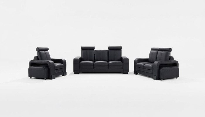 Design Ledersofa Couch Garnituren 3+2+1 Sitzer Garnitur Sofagarnitur Sofa