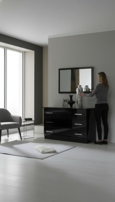 Tisch Klassische Spiegel Kommode Schminktisch Schlafzimmer Hocker Set Hochglanz