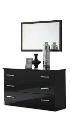 Tisch Klassische Spiegel Kommode Schminktisch Schlafzimmer Hocker Set Hochglanz