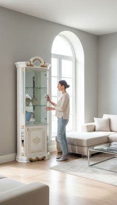 Luxus Schaufenster Eckvitrine Glas Schrank Modern Möbel Regal Klassisch ITALY