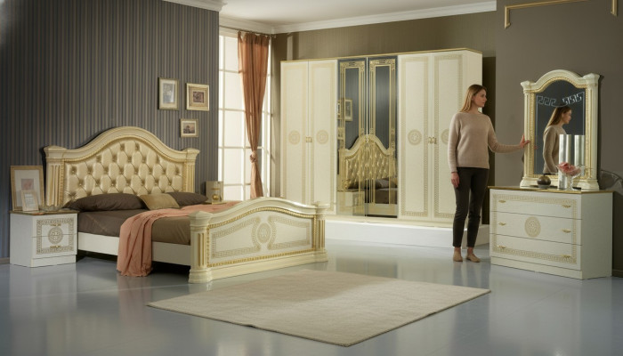 Schlafzimmer Bett Chesterfield Doppel Betten Polster Chesterfield Barock Rokoko