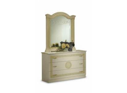 Spiegel Kommode Schrank Kommoden Schlafzimmer Set Holz Klassischer Stil 2tlg.