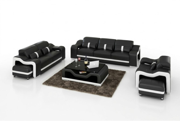 Sofagarnitur 3+1 Sitzer Design Couch Polster Sofas Modern Garnitur Gruppe