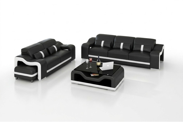 Moderne Sofagarnitur 3+2 Sitzer Sofa Couch Polster Garnitur Couchen Leder
