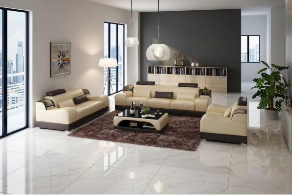 Moderne Sofagarnitur Couch Sofa Garnituren Gruppe 311 Sitzer Ledersofa
