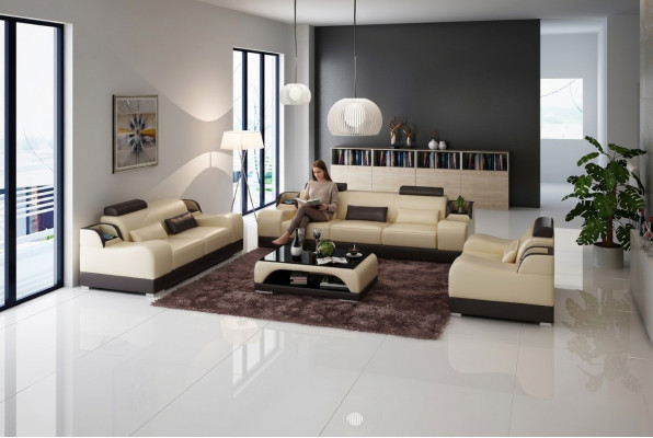 Design Couch Polster Sofas Leder Modern Sofagarnitur 3 Sitzer Dreisitzer