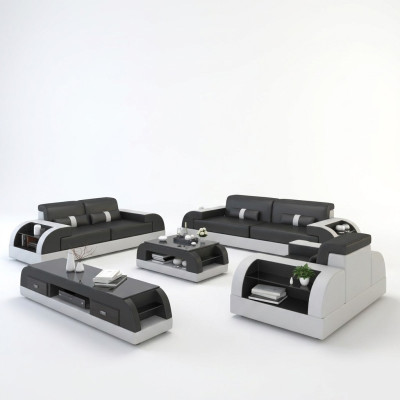 Sofagarnitur 3+3 Sitzer Set Design Sofas Polster Couchen Leder Relax