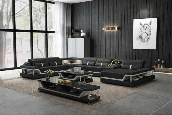 Designer Wohnlandschaft U-Form Couch Ecksofa Polster Garnitur Eckgarnitur
