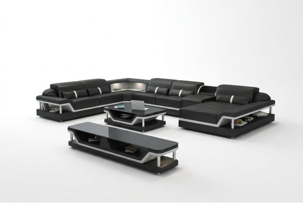 Designer Wohnlandschaft U-Form Couch Ecksofa Polster Garnitur Eckgarnitur