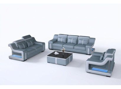 Sofagarnitur Couch Polster Sofa Set 3+2 Leder Couchen Sofas Komplett
