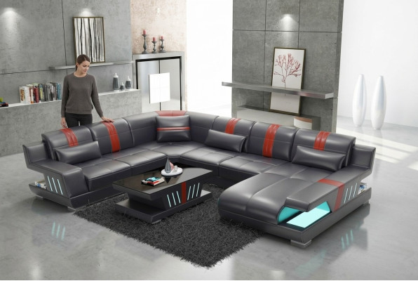 Sofa UForm Ledersofa Couch Wohnlandschaft Garnitur Design Modern