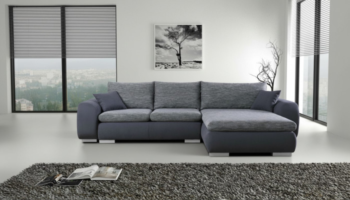 Ecksofa Bettfunktion Couch Graue Polster Couchen Textil Sofas Sofa