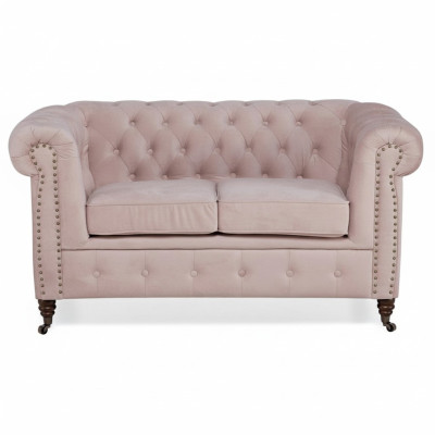 Luxus 2 Sitzer Couch Polster Sofa Textil Stoff Couchen Garnitur Chesterfield Neu