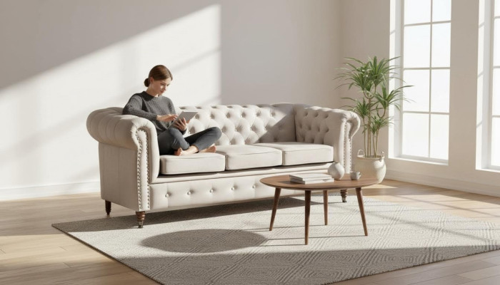  Design Chesterfield Sofagarnitur Sofa Couch Polster Set 3+2+1 Sitzer