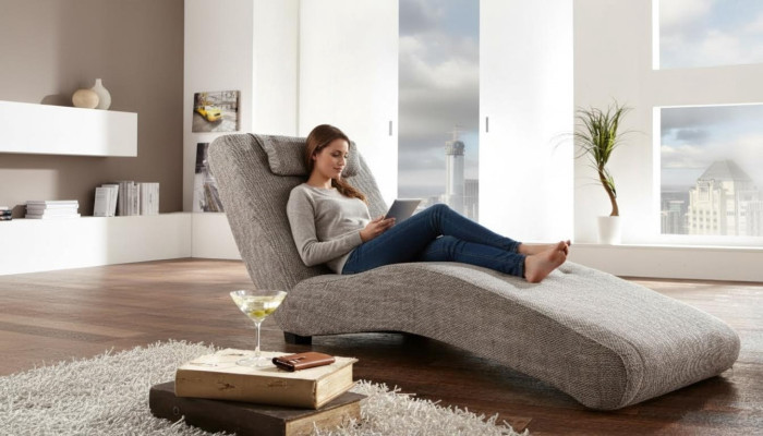Chaiselongue Relaxliege Loungesofa Chesterfield Couch Sofa Liege Textil