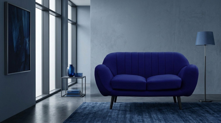 Couch Polster 3+2+1 Sitzer Polster Möbel Sofagarnitur Couchen Blau Sofas