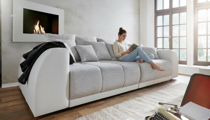 Sofa Couch 310cm Polster Sofas 5 Sitzer Textil big xxl Wohnzimmer Couchen