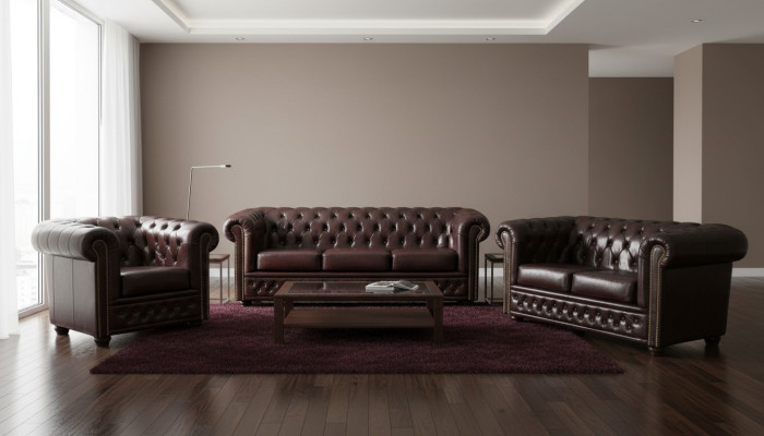 Ledersofa Sofagarnitur 3+2+1 Sitzer Set Garnitur Polstersofa Couch