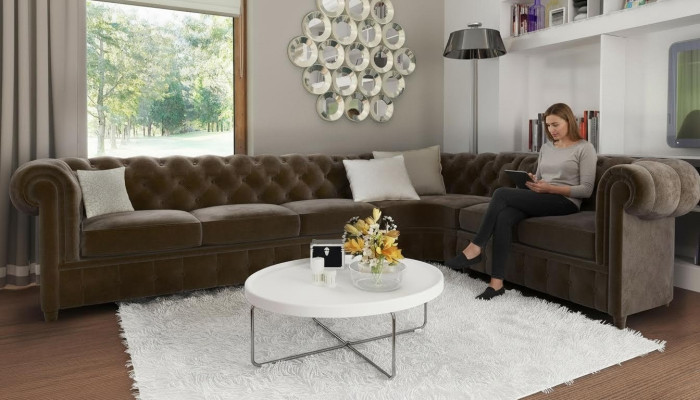 Chesterfield Couch Wohnlandschaft Ecksofa Garnitur Ecksofa Eckgarnitur