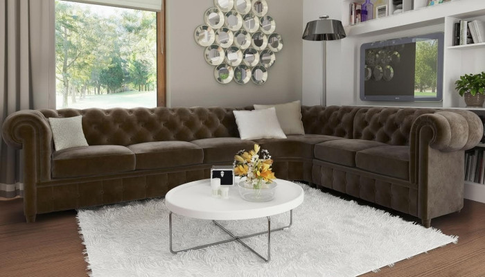 Chesterfield Couch Wohnlandschaft Ecksofa Garnitur Ecksofa Eckgarnitur