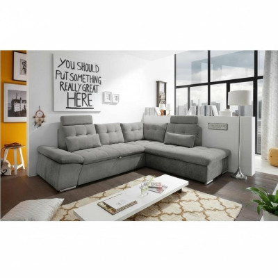 Design Ecksofa L-Form Sofa Couch Bettfunktion Polster Schlafsofa Textil