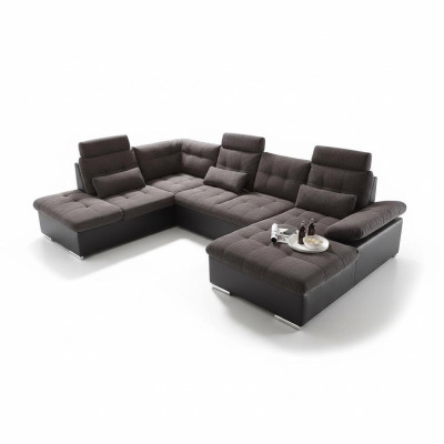 Ecksofa U-Form Sofa Wohnlandschaft Garnitur Bettfunktion Design Polster