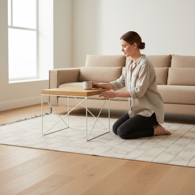 Beistell Tisch Couchtisch Echtes Holz Massive Möbel Eiche 55x55cm Neu Tische