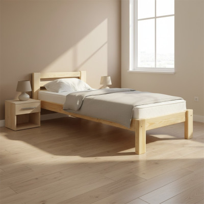 Bett Einzelbett Kieferbett Kiefer Vollholz Holzbett 100x200 Bettgestell Holz Neu