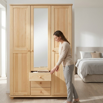Kleiderschrank Kiefer Schrank Vollholz Schlafzimmerschrank Schränke Landhaus Neu