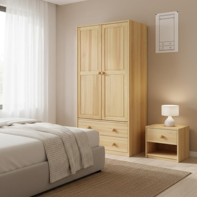 Kleiderschrank Kiefer Schrank Vollholz massiv Schlafzimmerschrank Schränke Neu