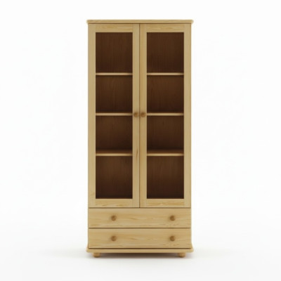 Vitrine Wohnzimmer Anrichte Massive Holz Vitrinen Glas Schrank Echtholz