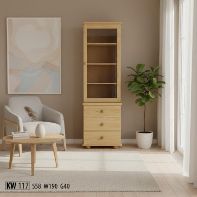 Vitrine Wohnzimmer Möbel Holz Vitrinen Glas Schrank Regal Anrichte Neu Massive