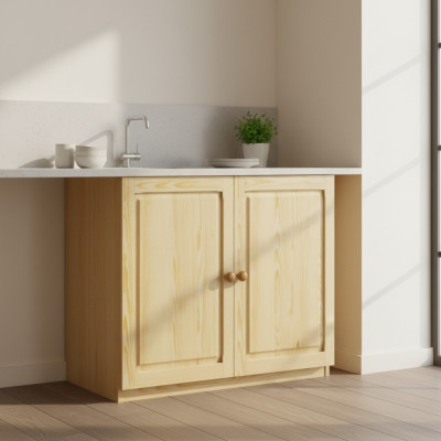 Waschbeckenunterschrank Badschrank Badezimmerschrank Kommode Vollholz Möbel Neu