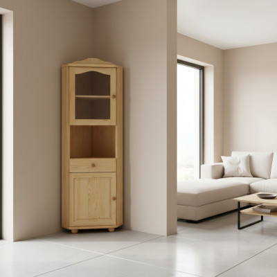 Glasvitrine Eckvitrine Eck Schrank Echtes Holz Massivholz Neu Vitrinen Schränke