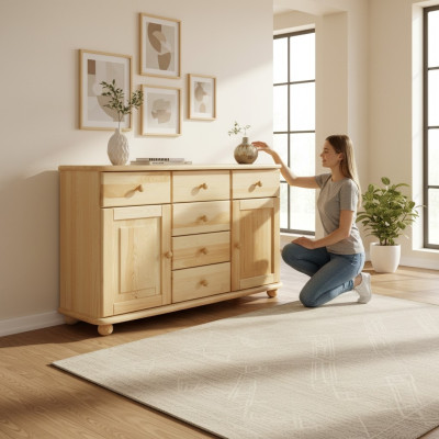 Massive Kommode Echtholz Schränke Neu Anrichte Möbel Kommoden Schrank Sideboard