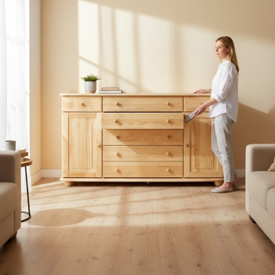 Sideboard Kommode Massive Anrichte Schrank Möbel Kommoden Echtholz Schränke Neu