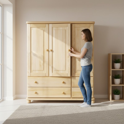 Massive Kommode Anrichte Sideboard Schrank Möbel Kommoden Echtholz Schränke