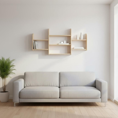 Wandboard Holz Kiefer massiv 150x69cm Vollholz Wandregal Blumenregal Hängeregal